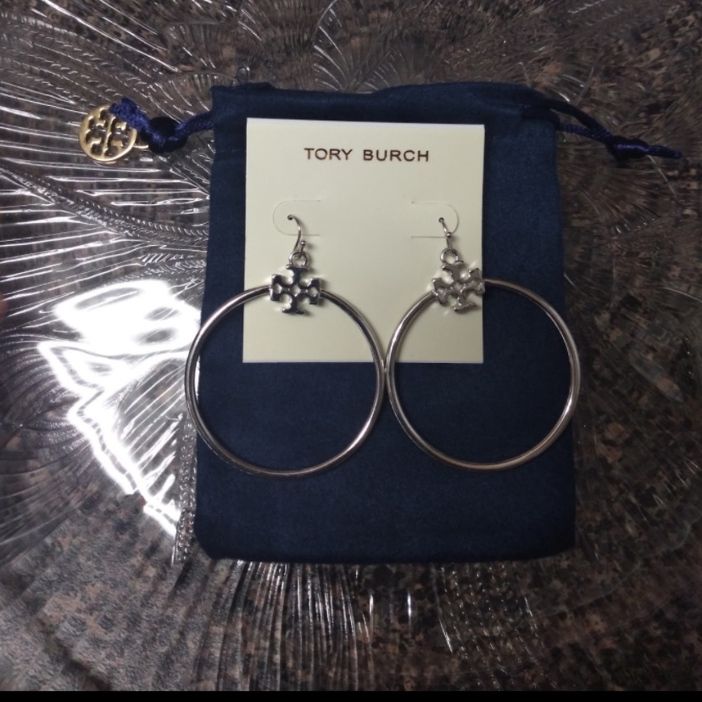 Gold Tory  burch Hoops  earrings